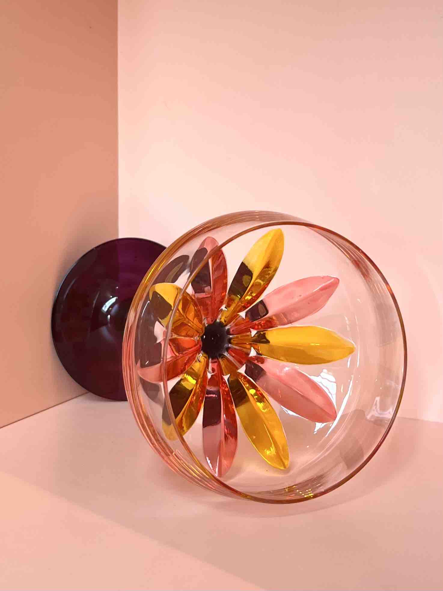Champagnerschale Champagnerglas Kristallglas · lila gelb rot
