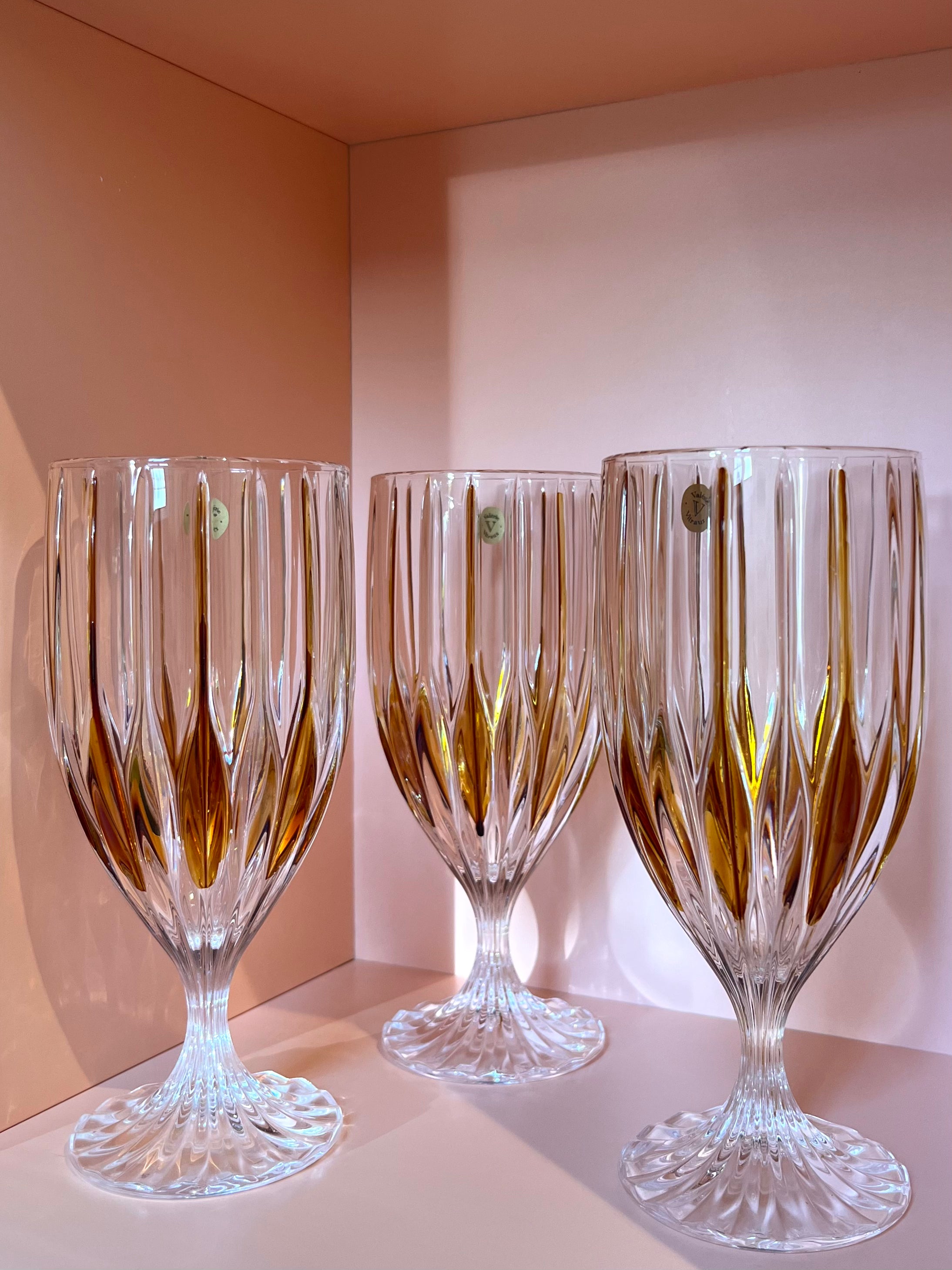 Milkshake-Glas / Eiskaffeebecher · gerillt · gold