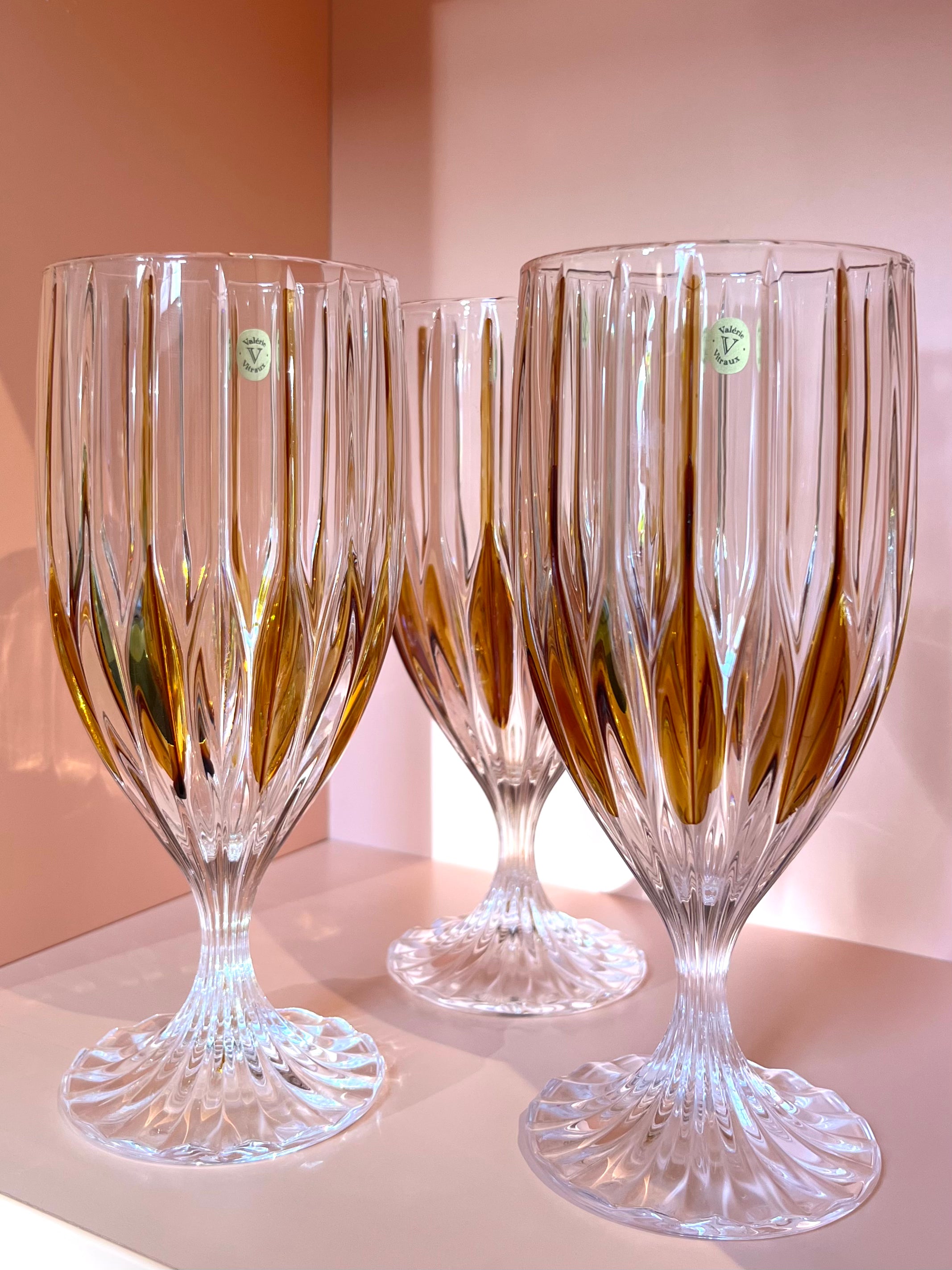 Milkshake-Glas / Eiskaffeebecher · gerillt · gold