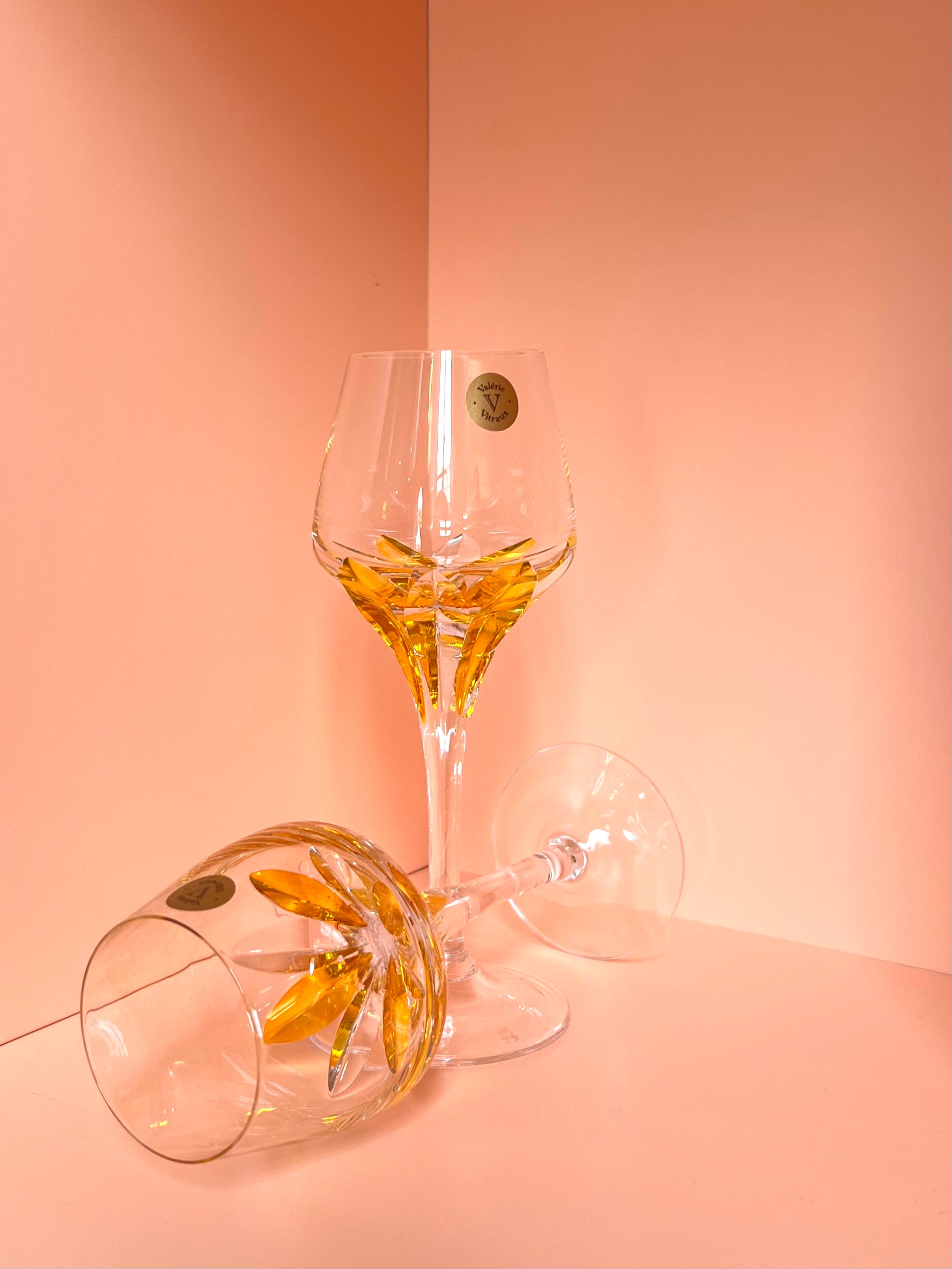 Likörglas · geschliffen · gelb – L I N A F A K T U R