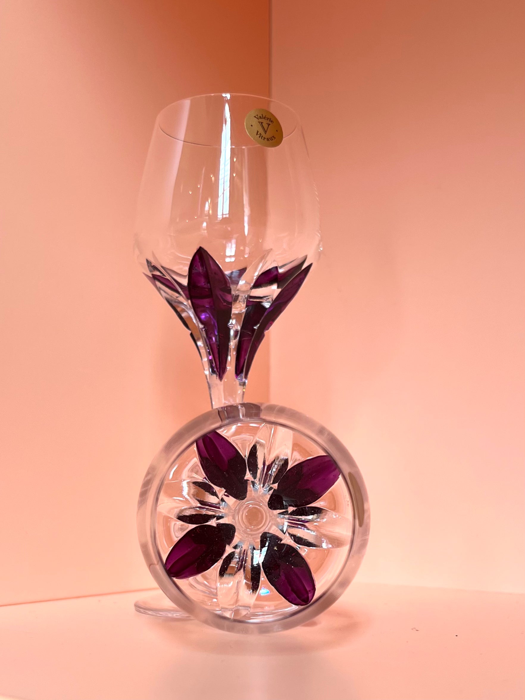 Likörglas · geschliffen · lila
