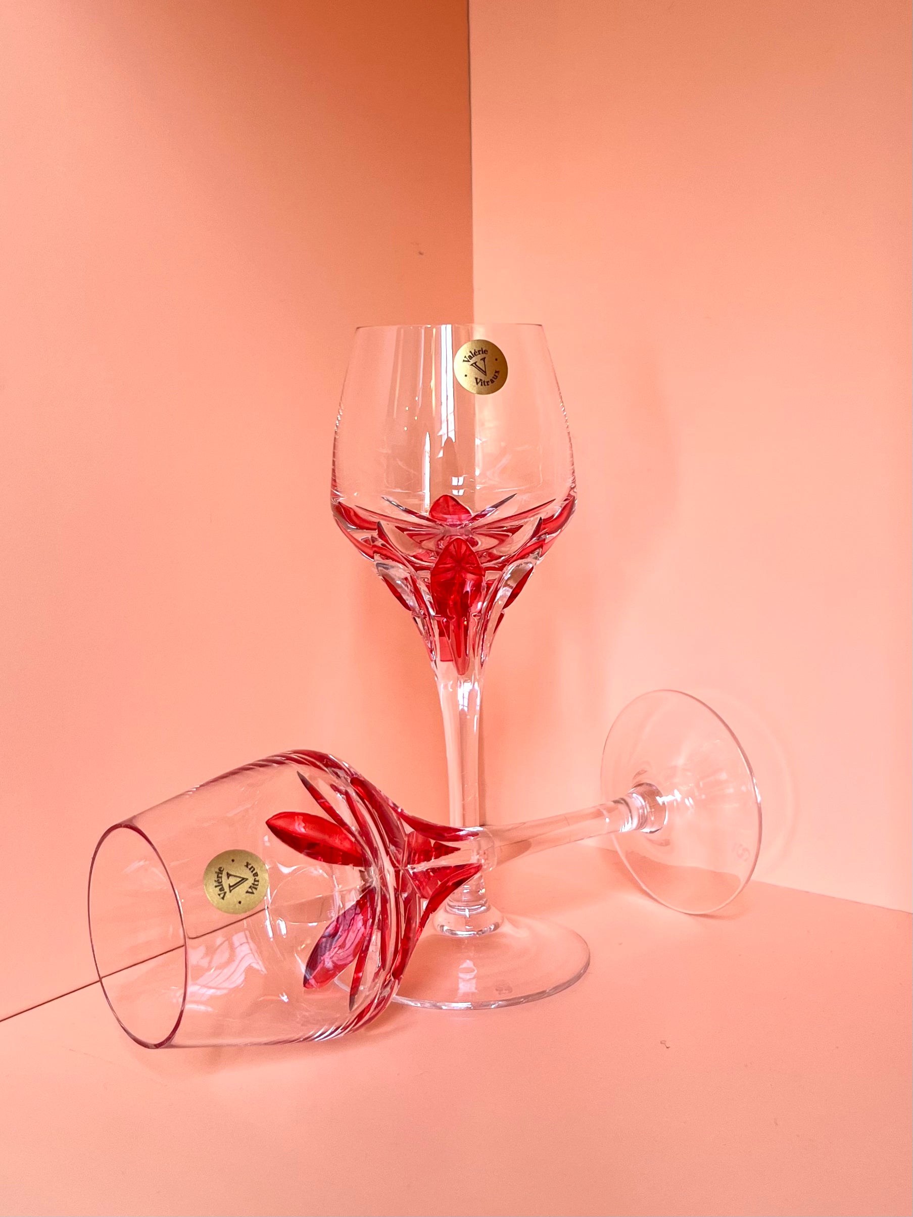 Likörglas · geschliffen · rot