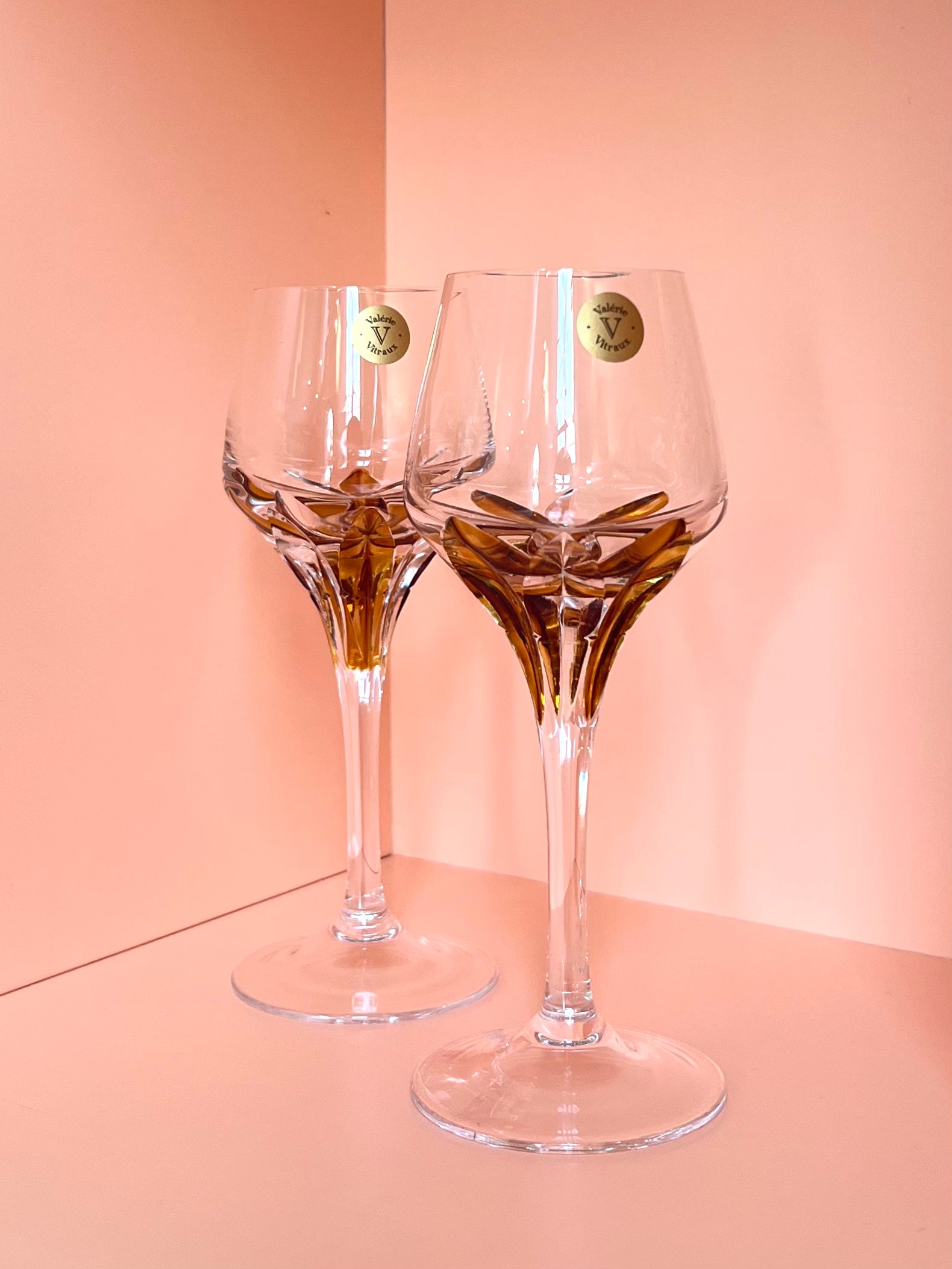 Likörglas · geschliffen · gold