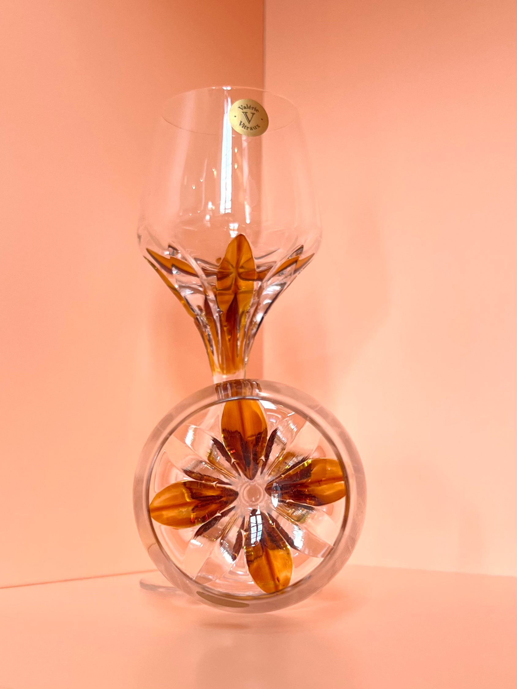 Likörglas · geschliffen · gold