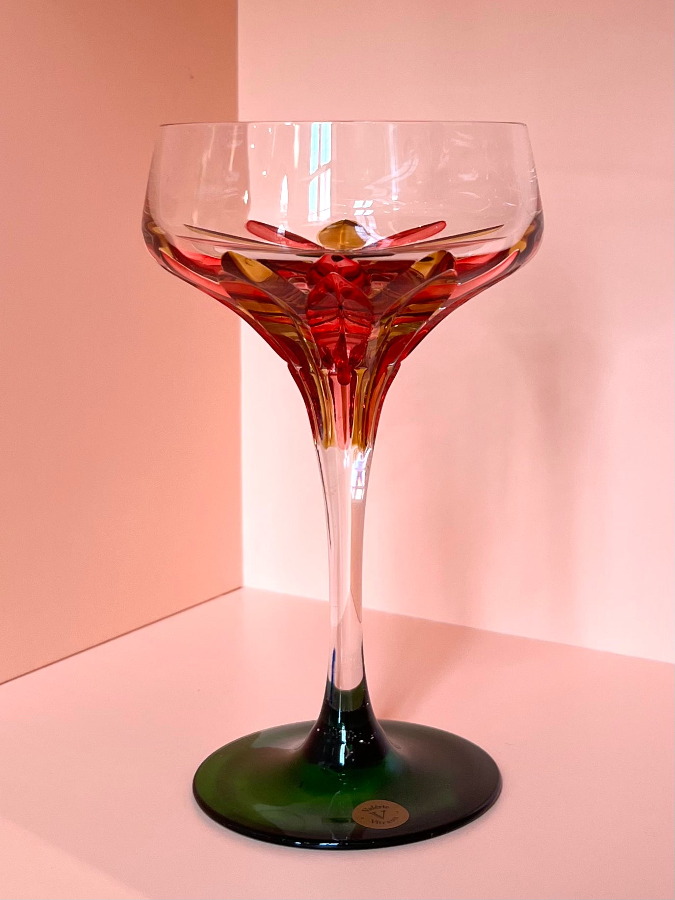 Champagnerschale Champagnerglas Kristallglas · grün rot braun – L I N A F A K T U R