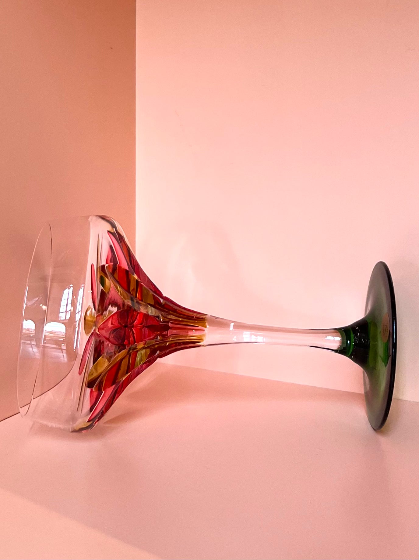 Champagnerschale Champagnerglas Kristallglas · grün rot braun