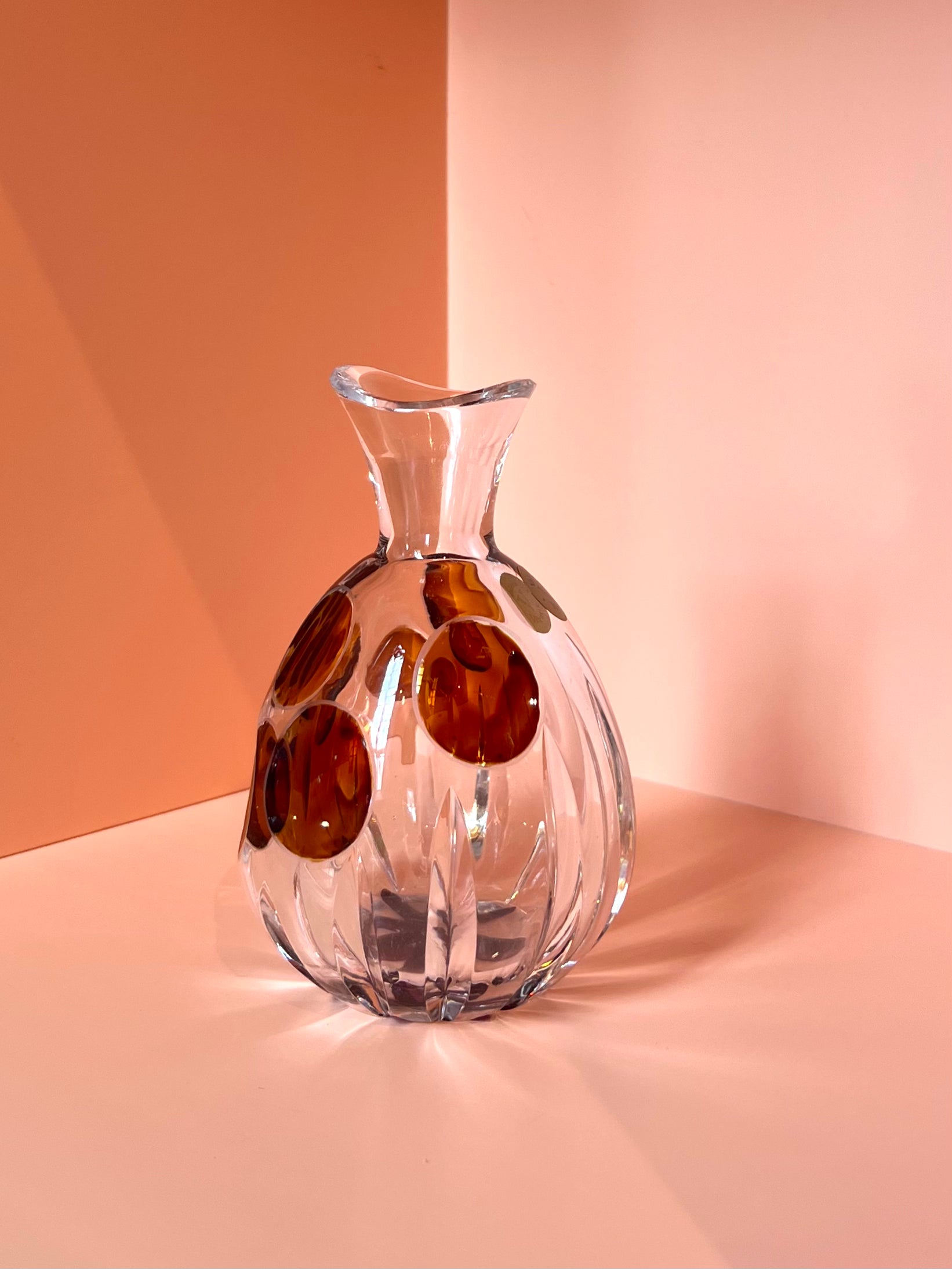Vase · Punkte · braun lila · 11 x 7 cm