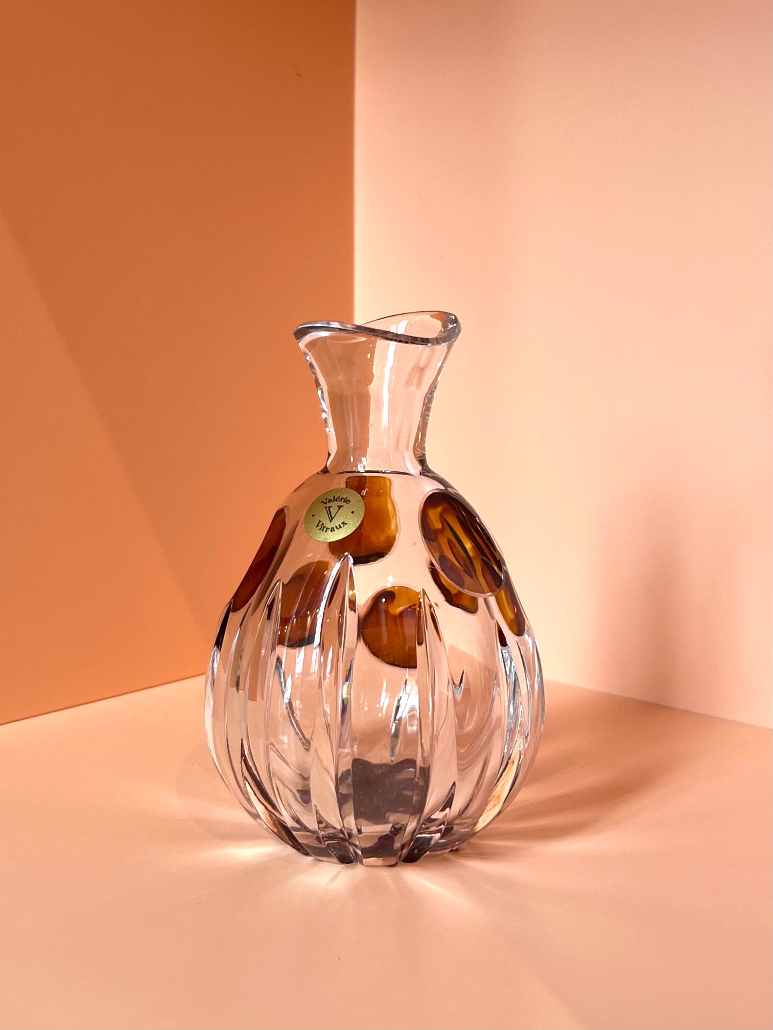 Vase · Punkte · braun lila · 11 x 7 cm