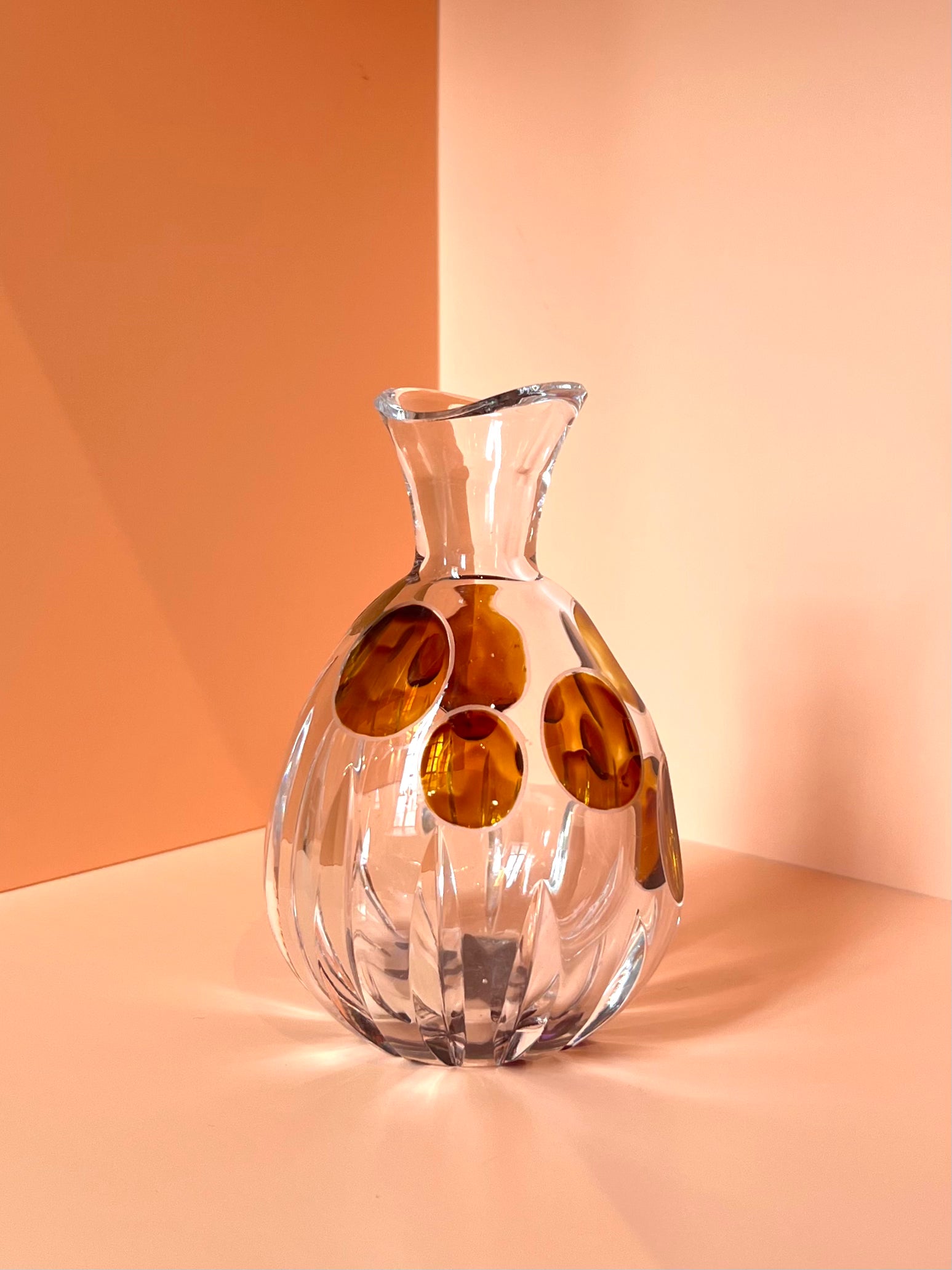 Vase · Punkte · braun lila · 11 x 7 cm