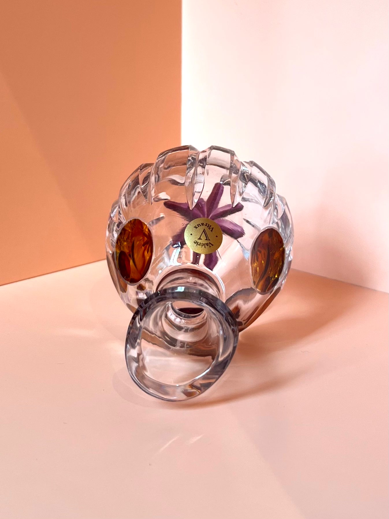 Vase · Punkte · braun lila · 11 x 7 cm