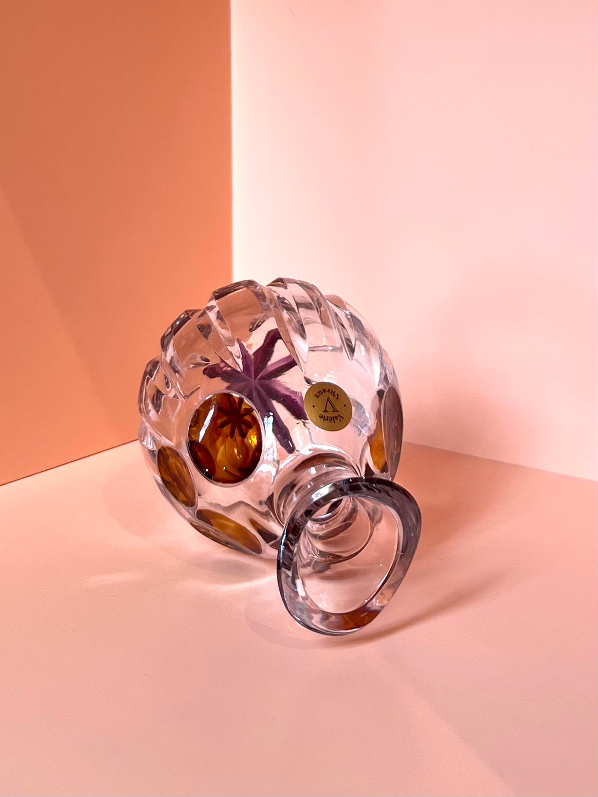 Vase · Punkte · braun lila · 11 x 7 cm