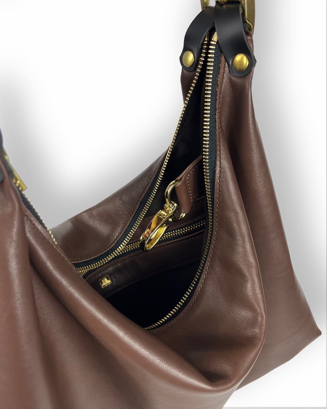 Handtasche VANESSA aus butterweichem braunem Rindleder