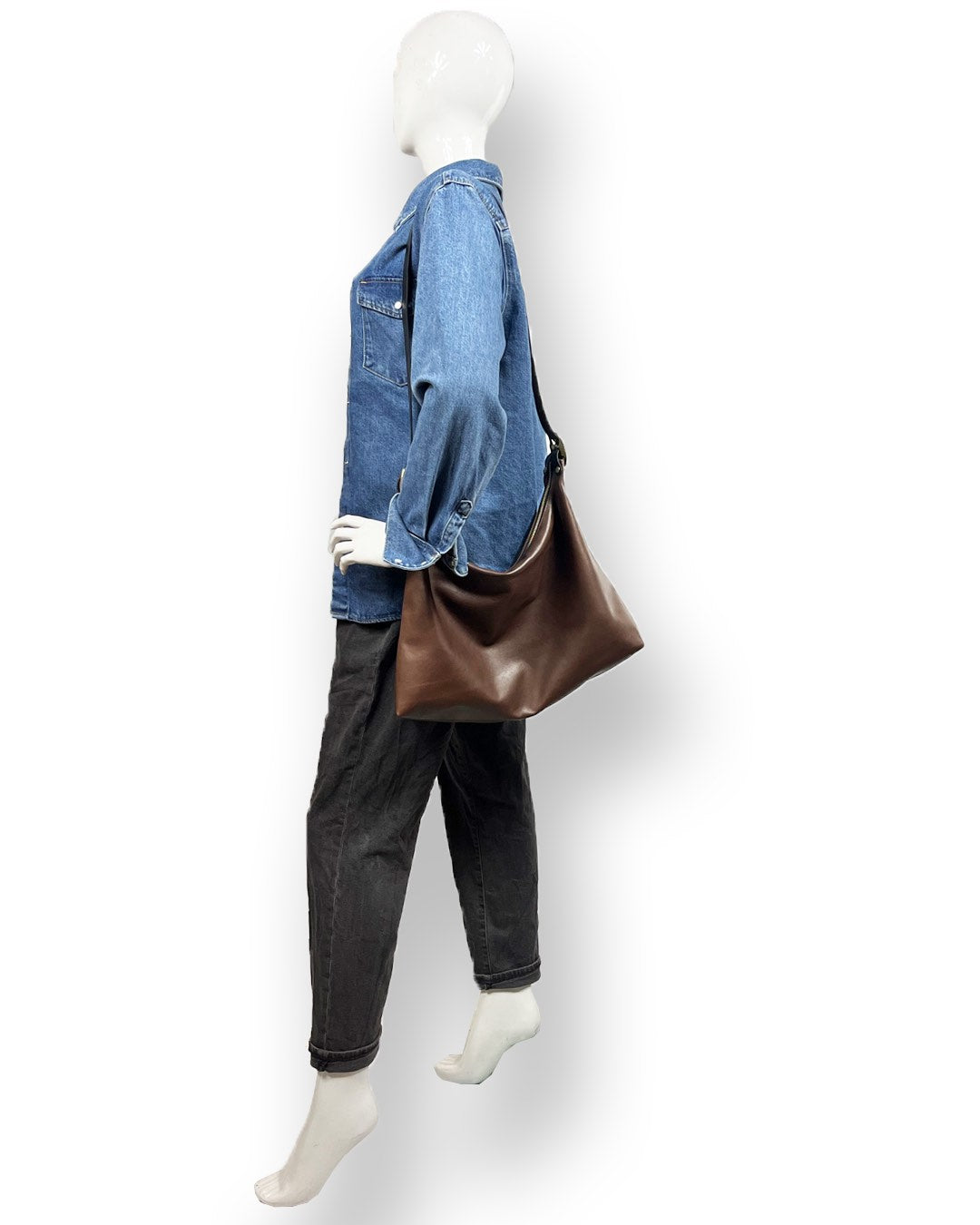 Handtasche VANESSA aus butterweichem braunem Rindleder